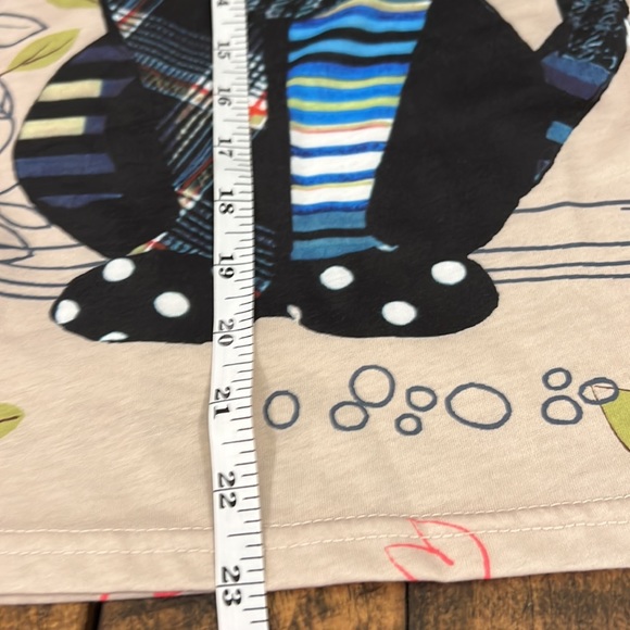 Black cat patchwork animation kitty summer shirt size small - Picture 6 of 7